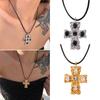 Diamond Studded Neckchain Fashionable Crucifix Pendant Necklaces Adjustable Collarbone Chain Cross Jewelry Ornament