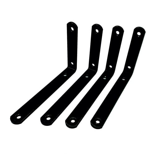 Auple Shelf Brackets, L-Shaped, Set of 4, 15 x 10 cm (Black)