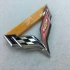 Elegant Zinc Alloy Metal Crossed Flag Emblem For Corvette C7 Stingray Badge