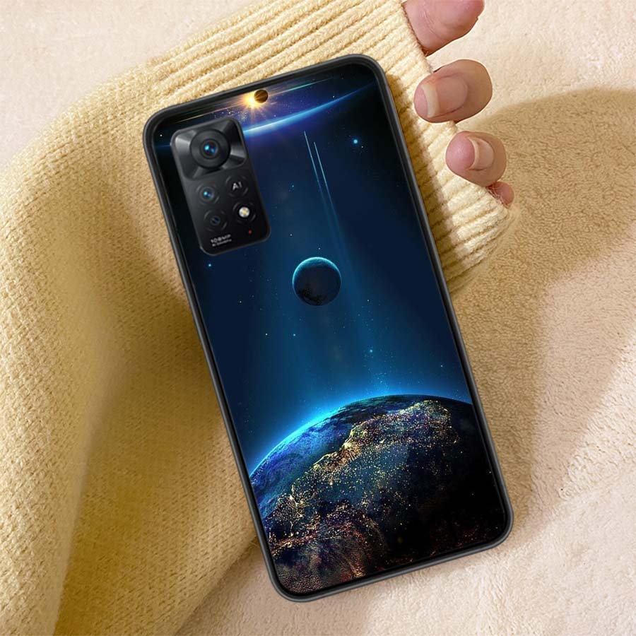 Erde, Sterne, Weltraum Handyhülle Für Redmi Note 13 14 15 Pro Plus 12 13C 12C 15C 9 10 10C 9T 9C 9A TPU Weiche Hülle Klare Handyhüllen