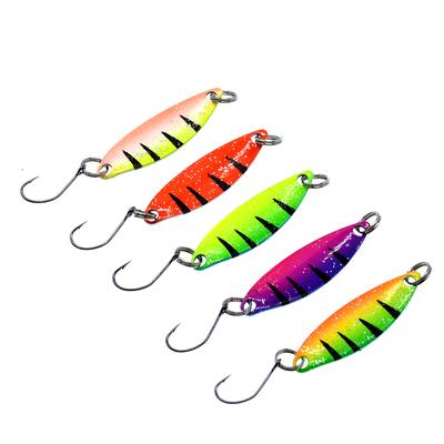5pcs/lot Metal Spinner Spoon Fishing Lure 2g 3.5cm Metal Casting Jig Carp Baits with Single Hook