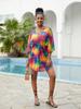 European & American Mesh Fabric Printed Beach Cover-up: Sexy Vacation Dress & Sun Protection Bikini Layer