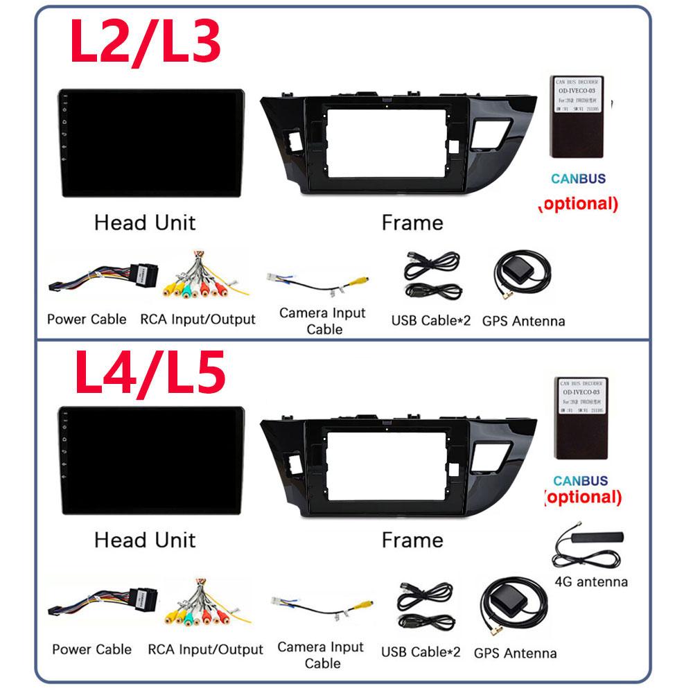 Android 14 2 Din Car Radio for Toyota Corolla Ralink 2014-2016 Multimedia Video Player Navigation MP5 Stereo Carplay Head Unit