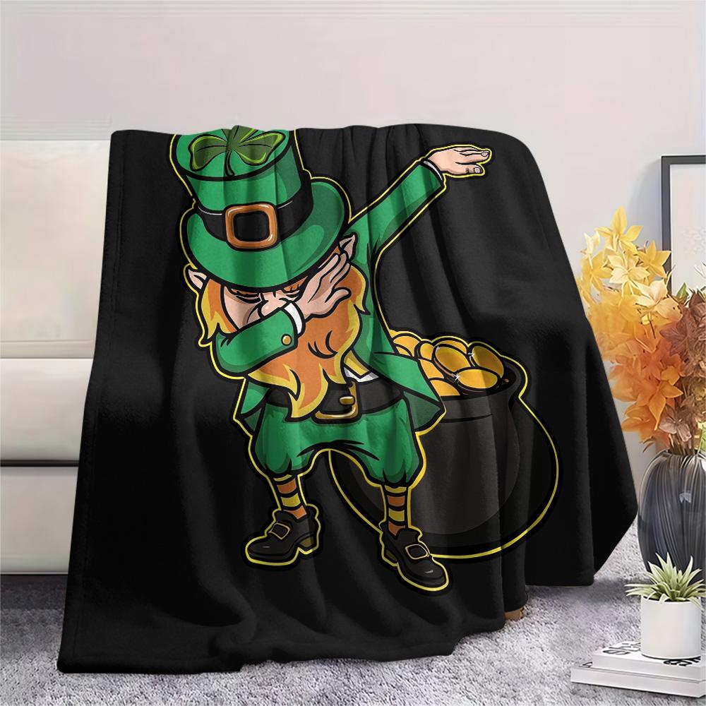 St. St. Patrick's Day Flanelldecke mit Aufdruck, Hohe Qualität, Bequem für alle Jahreszeiten, Heimdekoration, Wärme und Komfort