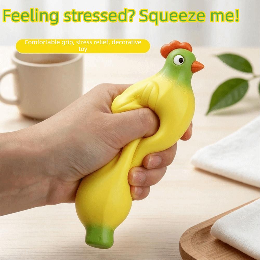 Squeezable Banana Chicken Toy Stretchy Chicken Squeeze Toy Cute Squishy Pinch Le  Kids and Adults