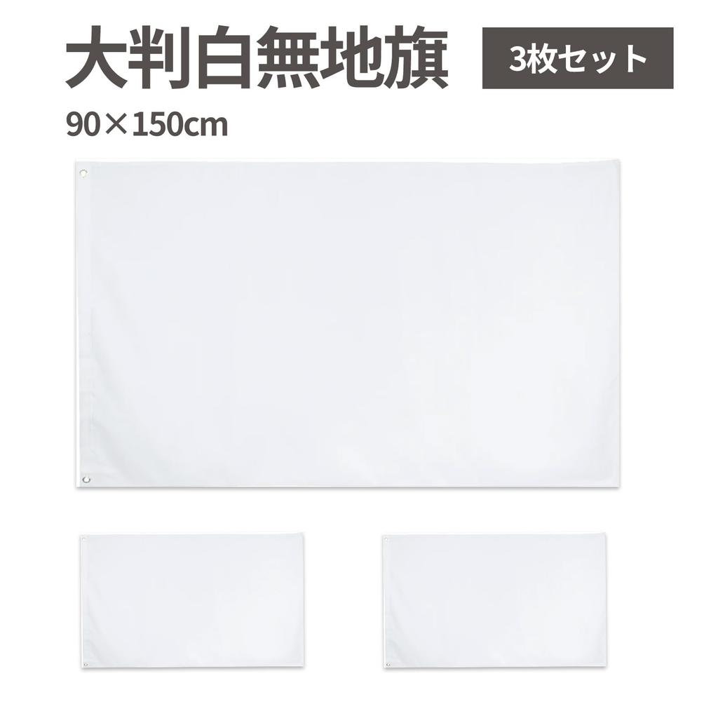 Hyack Flags, White, Plain, Class Flags, 90 X 150 Cm, Set of 3, Sports Day Flags with Grommets