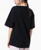MOZMOZ Oversized Sorona Cooling Functional Back Slit Plain Short Sleeve T-Shirt Black