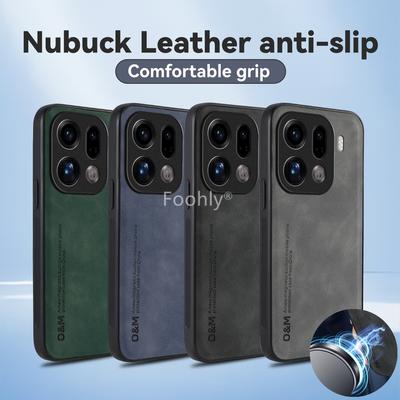 Semišové Kožené Nárazuvzdorné Magnetické Pouzdro pro OPPO Find X9 Pro Ochranný Kryt Zadní Kryt Coque Funda