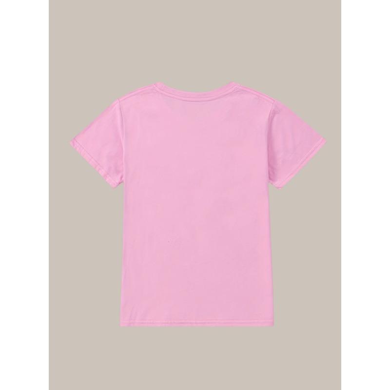 European sizes 1pc, Summer Casual Round Neck Short-Sleeved T-Shirt, Soft, Skin-Friendly, Fashionable And Versatile, Cute, Interesting,