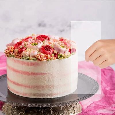 2pcs/Set Acrylic Cake Scraper Set Decorating Contour Stripe Cake Comb Saw Tooth Smoother Buttercream Frosting Scraper Cake Tools