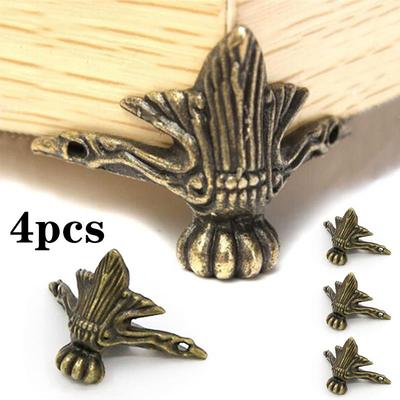 Antiker Elefant Vintage Bronze Schmuckschatulle Holzkiste Dekorative Schutzfüße Bein Kunststoff Metall 4 Stück Eckwinkel Möbel