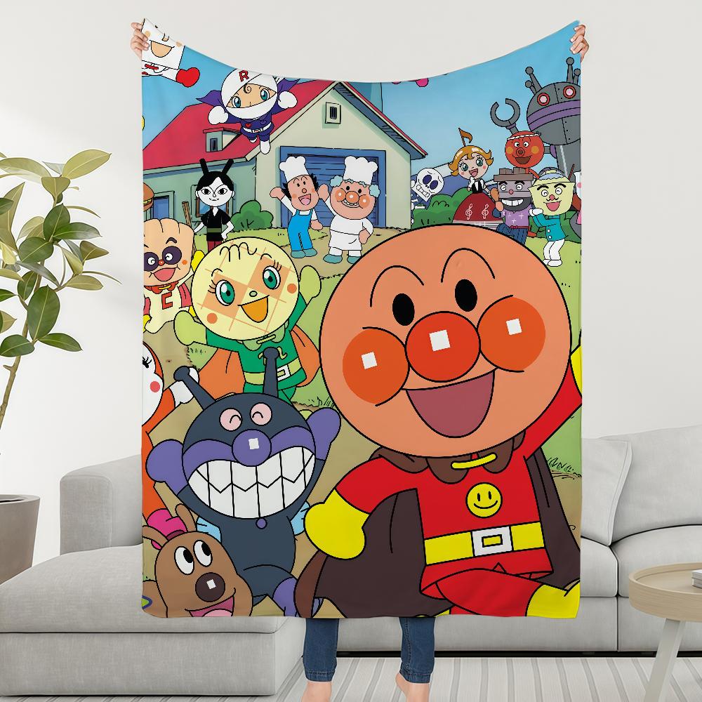 Blanket Throw Cute Cartoon Super A-AnpanmanS-ES Cosy Plush Living Room Sofa Couch Childish Birthday Gifts
