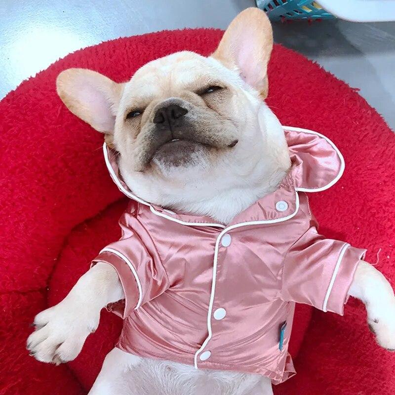 Soft Silk French Bulldog Pajamas Pet Dog Pajama For Small Dogs Shih Tzu Puppy Cat Clothes Pets Clothing