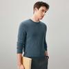 Comonboca Men's 100% Cashmere Round Neck Cable Knit Sweater