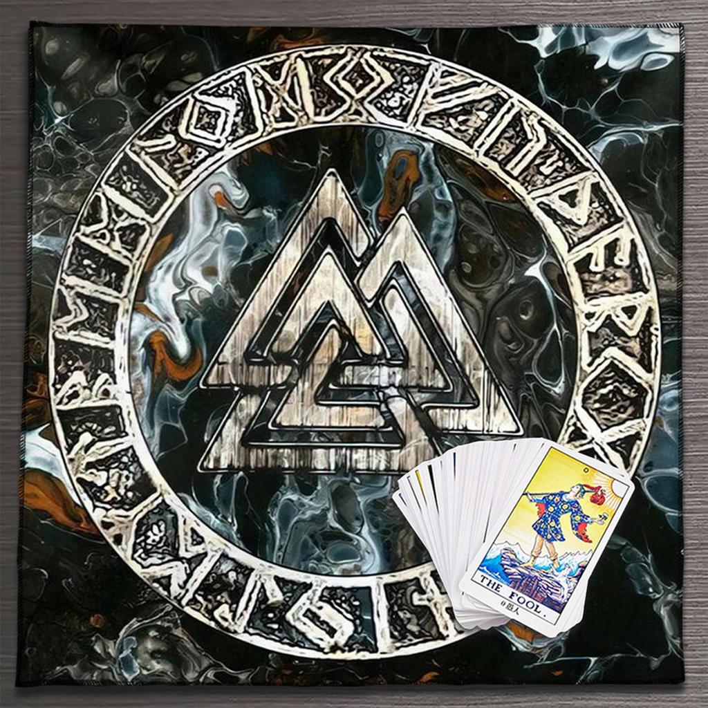 Mantel de Tarot Adivinaciones Rúnicas Cubremesa Oráculos de Astrología Tapete para Juego de Mesa Forma Cuadrada Péndulo Mantel de Altar