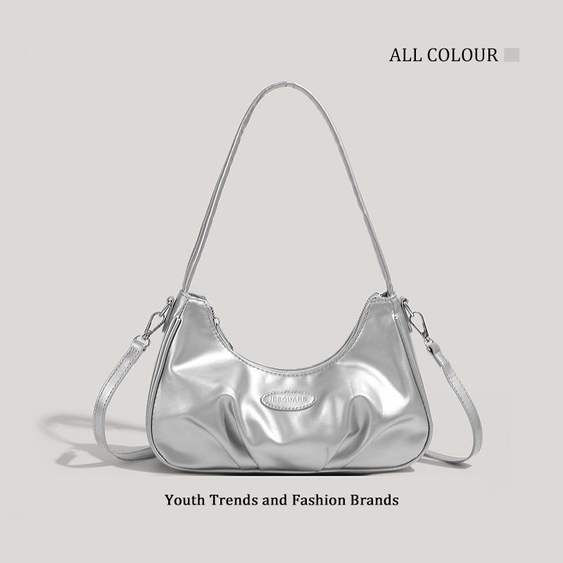 

Niche texture underarm bag women s 2025 new summer shoulder messenger bag high-end cloud silver crescent bag серебряный