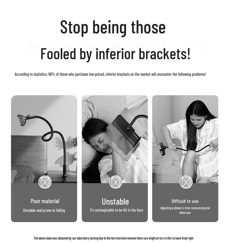 Suport Articulat Ajustabil pentru Telefon și Tabletă - Pliabil și cu Clip pentru Utilizare la Noptieră sau Birou