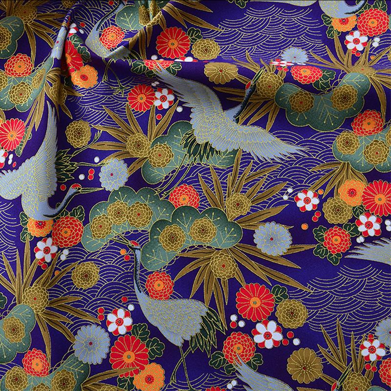 Breiter 140cm Baumwoll-Japanischer Stil Bronzefarbener Jacquard-Satin-Stoff für Cheongsam Kimono Nähen DIY Tasche Handgefertigter Patchwork-Stoff