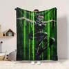 1pc The Matrix Flannel Throw Blanket - HD Printed Lightweight Soft Warm All-Season Blanket for Sofa, Bed, Travel, Camping 027