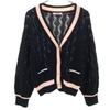 SNIDEL Long Sleeve V-neck Line Knit Cardigan F Navy Women Used