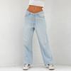 Dámské džíny s vysokým pasem, volné, široké nohavice, délka až na zem, nový styl, jednobarevné, pohodlný střih, ležérní džínové kalhoty, jaro/podzim 2025