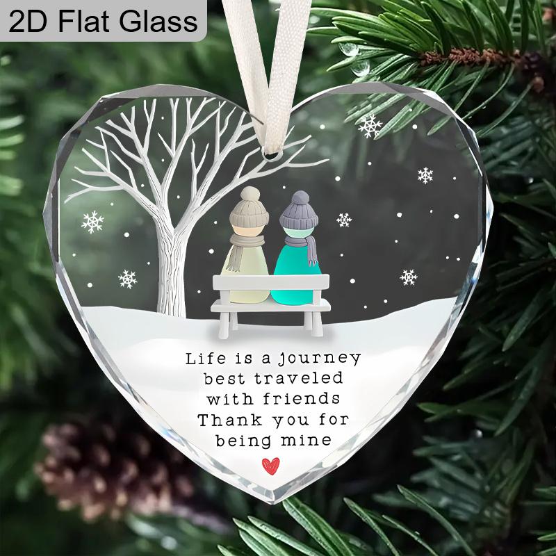 Friendship Keepsake Glass Ornament, Ideal Gift for Friends, Thank You Keepsake, Home Decor, Gift for Friendship Appreciation, Christmas Gift