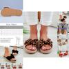 Elegant Women Slip On Sandals Bow Flat Mule Espadrille Shoes Summer Sliders