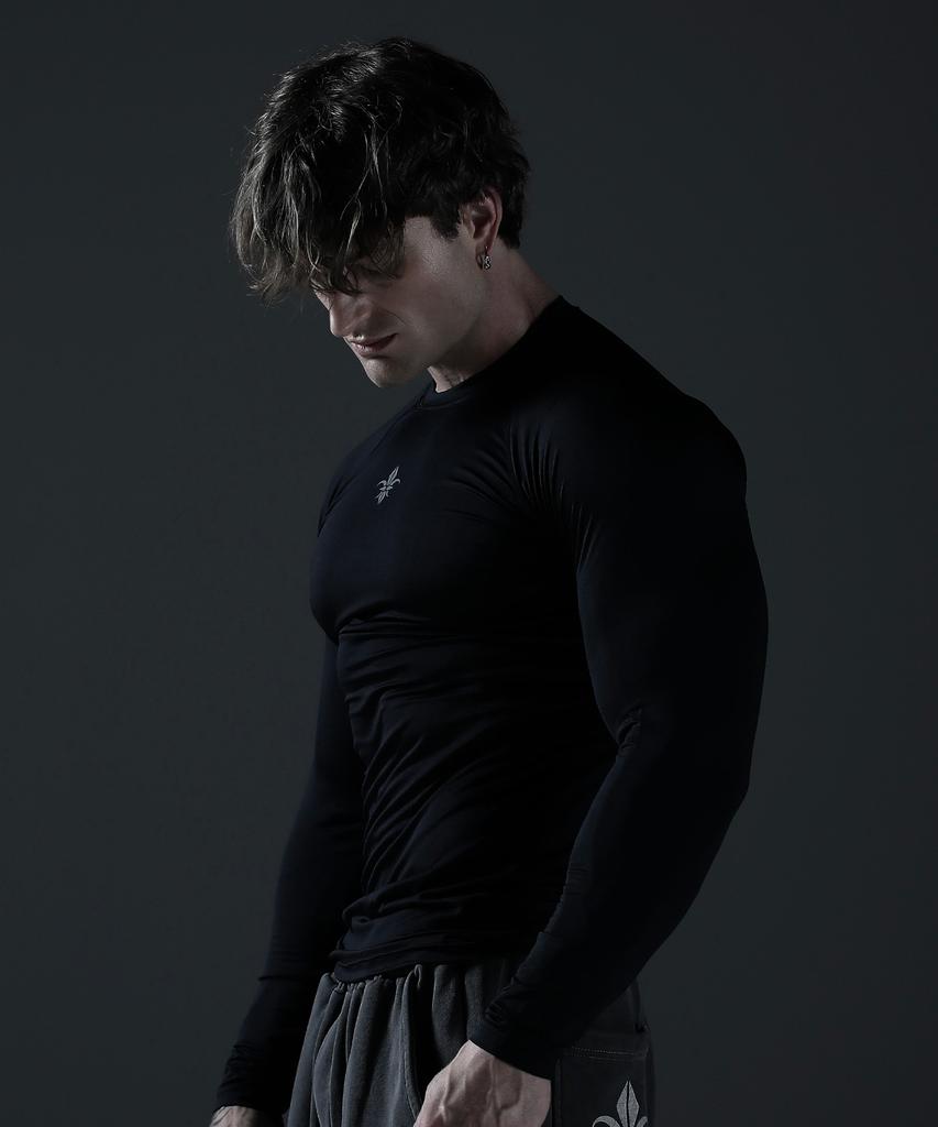 Camid Silver Logo Compression Long Sleeve [Black]