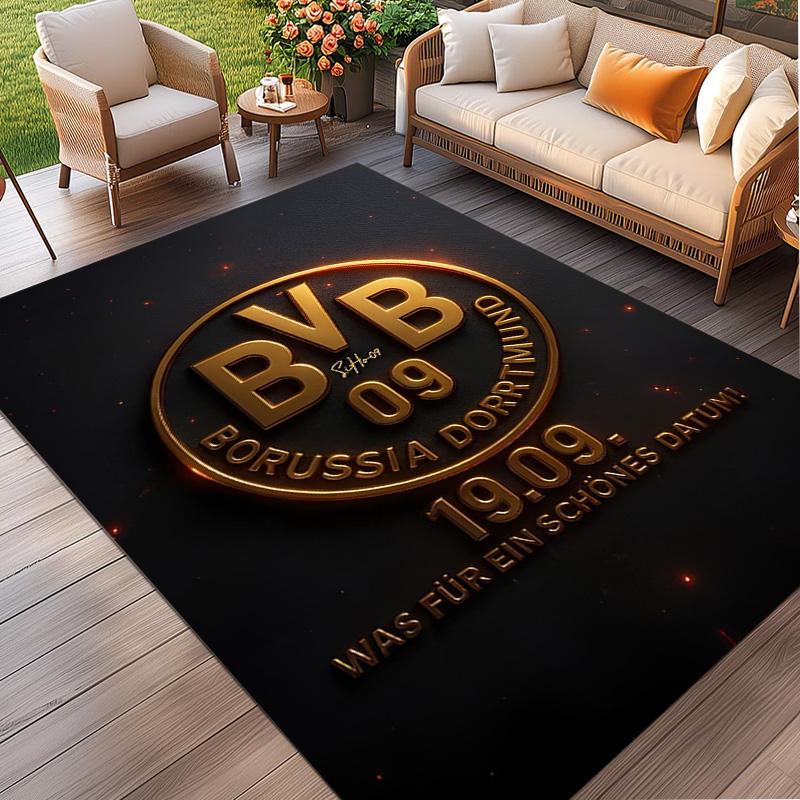 Borussia Dortmund Print Rug, Washable Floor Carpet, For Entryway Dorm Laundry Room Office Study, Home Decor Birthday Christmas Gift