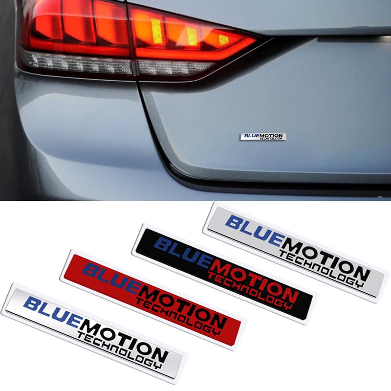 RUNTB1 Metal 3D Badge Blue Motion Technology Logo Car Rear Trunk Body Sticker Emblem For VW Polo Golf Passat Touran TSI TDI MK4 MK5 MK6