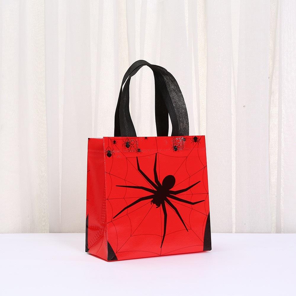 StoBag Halloween Spider Non Woven Tote Bags Reusable Gift Bags for Trick or Treat Party Favors Candy Classroom Goodie Bags