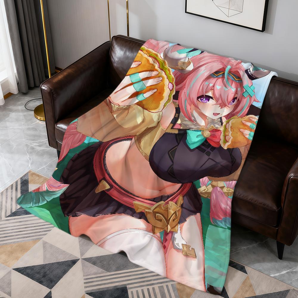 Kawaii Game Varesa Genshin Impact Fanart Warm Soft Plush Blanket Sofa Living Room Nap Home Bedroom Travel Gift Flannel Pet Hogar