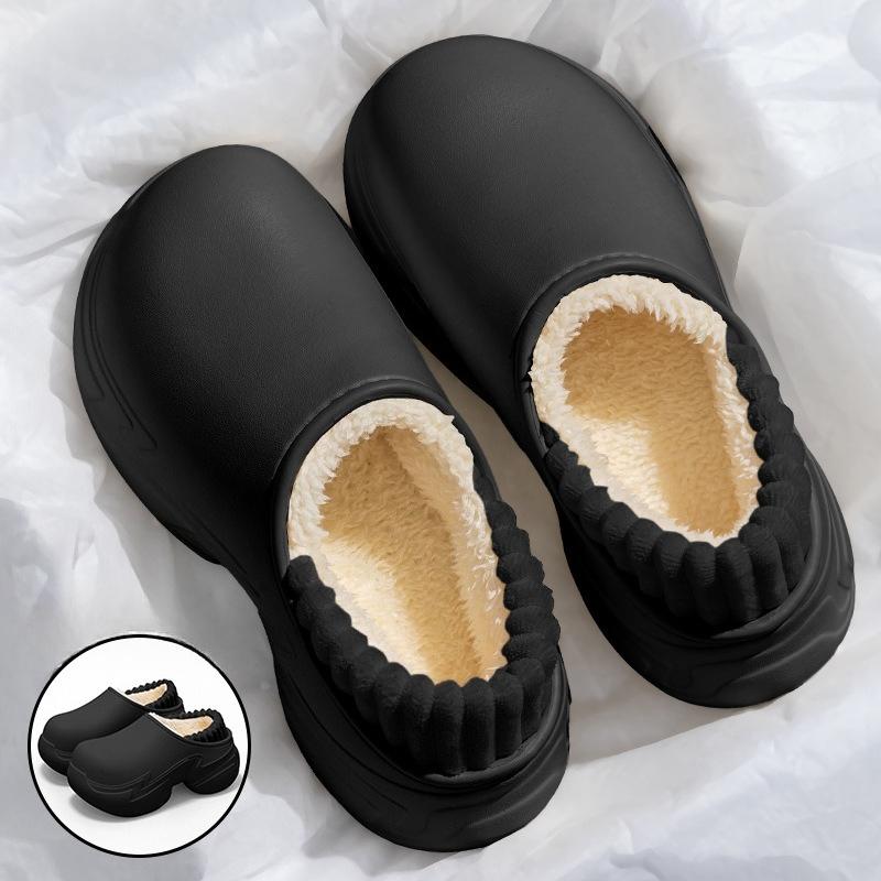 

Тапочки, Домашние, Толстоподошвенные, Водонепроницаемые Плюшевые Хлопковые Ботинки для Женщин Fits 39-40 чёрный