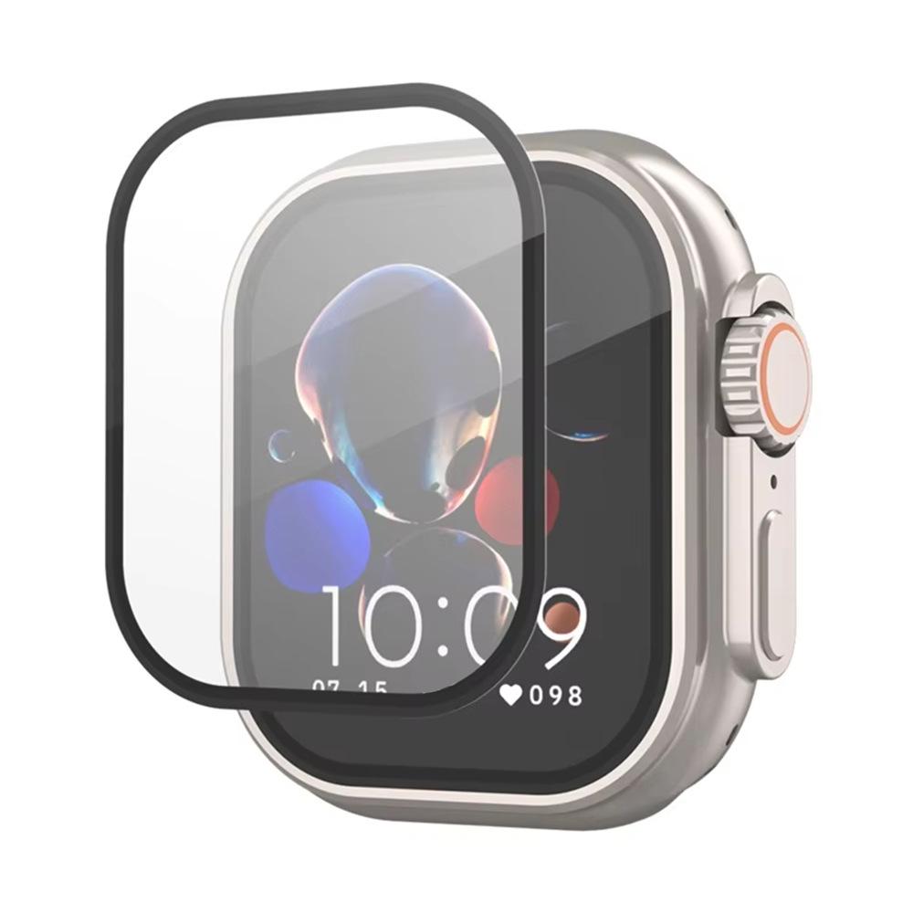 Tempered Glass Screen Protector with Titanium Alloy Frame for Apple Watch Ultra 49mm (iWatch 8)