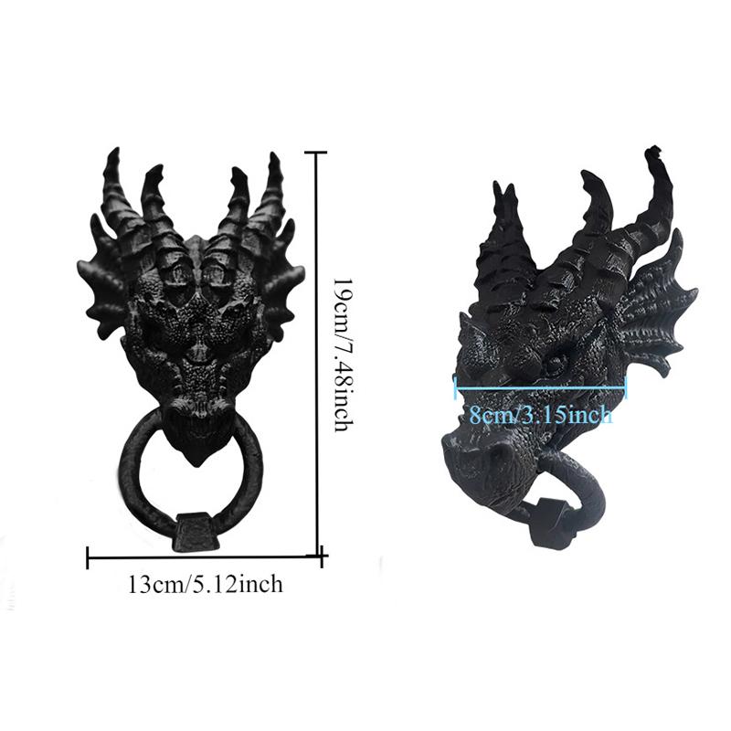 Dragon Door Knocker Goth Home Decor Gothic Home Dragon Wall Decor Dragon Head Statue Decoration For Home Office Decor