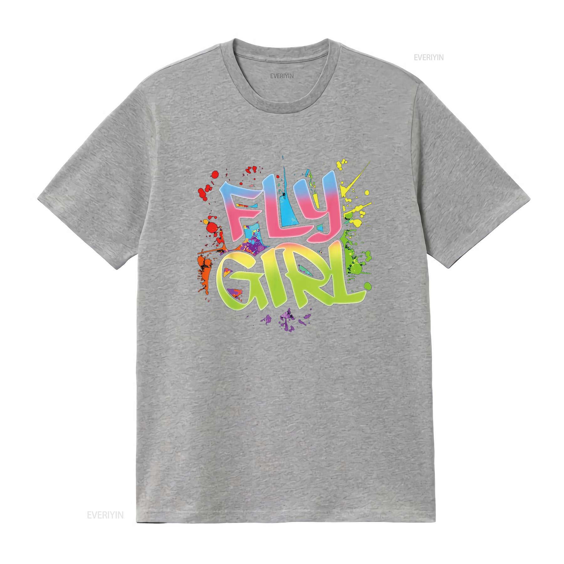 Fly Girl 80s 90s Old School Hip Hop Girls T Shirt vintage Washed designer clothes Top For Everyday Wear streetwear Stylish S