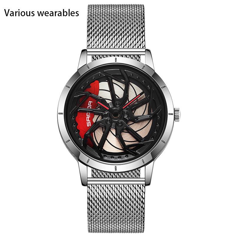 

Новые мужские кварцевые часы с кожаным сетчатым ремешком, водонепроницаемые, модные, мужские часы со стальным ремешком