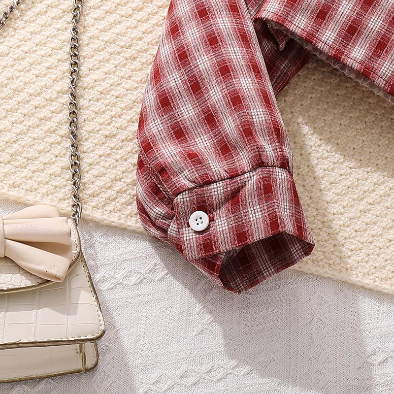 8-12J Mädchenbekleidung Kinder Frühling/Herbst Neuer Stil V-Ausschnitt Langarm Oberteil + Lässige Hose