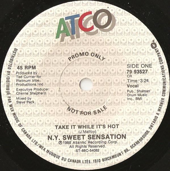 

7inch Record N.Y.S SWEET SENSATION Take It While Its Hot 7993527 ATCO 1988 Canada Latin Used