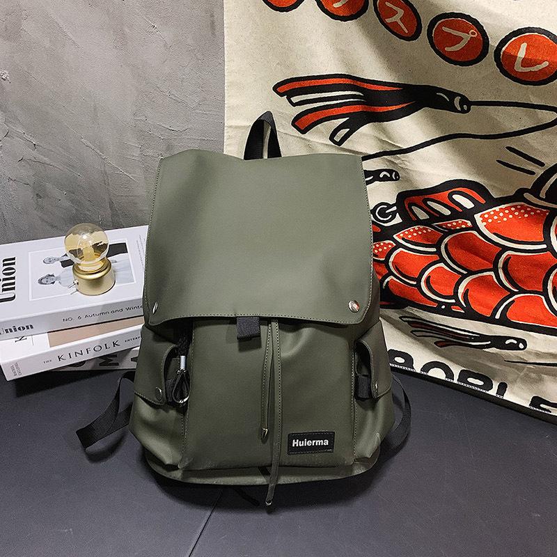 

Backpack New large-capacity backpack trendy leisure commuting computer schoolbag solid color unisex travel bag зелёный