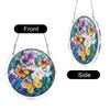 Acrylic Sun Catcher Round Hanging Panel Butterfly Floral Pattern Stained Glass Style Window Decor Ornament for Indoor Outdoor Spaces