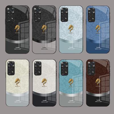 Custodia in vetro Redmi K50 Dragon Qi Chongtian K60 Note 8A Pro con stile cinese, protezione anticaduta.