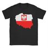 Poland Flag Map With Coat Of Arms T Shirt Beach Casual T Shirts 100 Cotton Trending Tshirt For Unisexs Shortsleeve Casual Tees