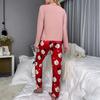 Womens Pajama Set Fall Winter 2 Piece Lounge Set Long Sleeve Top And Pants Loose Pjs Set Christmas Theme Sleepwear