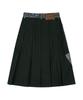 Andersson Bell Illusion Patchwork Trompe Loeil Pleated Skirt (Blue/Black)