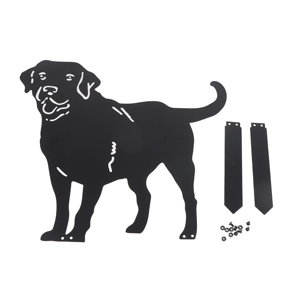 1Pcs Labrador Dog Garden Lawn Decoration Plug Black Dog Shape Outdoor Ground Insert Iron Art Craft