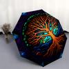 Enchanted Tree of Life Stained Window PanelUmbrella, Portable 3-Fold Compact Umbrella for Men & Women Gift