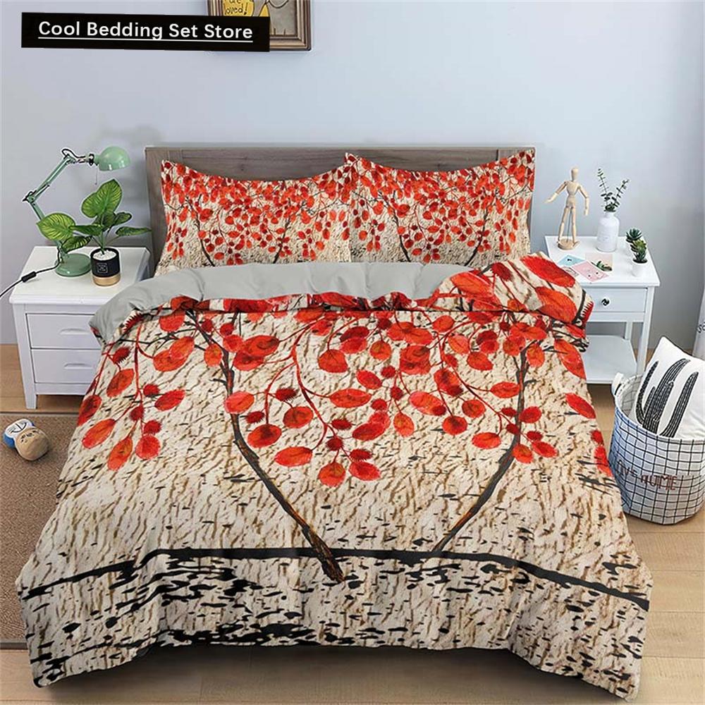 Watercolor Flowers King Queen Duvet Cover Colorful Blooming Floral Bedding Set for Teen Adult Plant 2/3pcs Polyester Quilt Cover