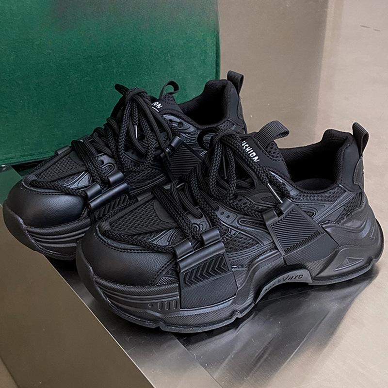 

Настоящие кожаные громоздкие кроссовки женские туфли бархатные теплые хлопковые туфли осень и зима новые толстые подошвы увеличенные кроссовки для отдыха женские 35