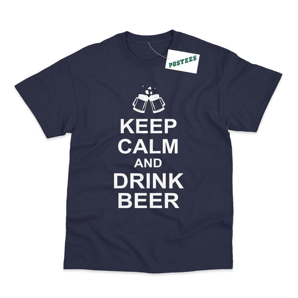 

Keep Calm Drink Beer Joke Funny Printed T-Shirt 4XL